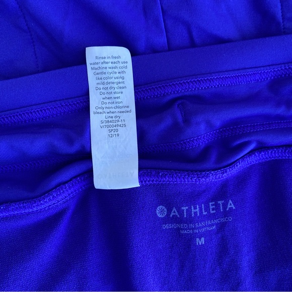 ATHLETA Women's Surge Swim Shorts Size Medium Royal Blue w/ Brief Drawstring - Picture 8 of 12